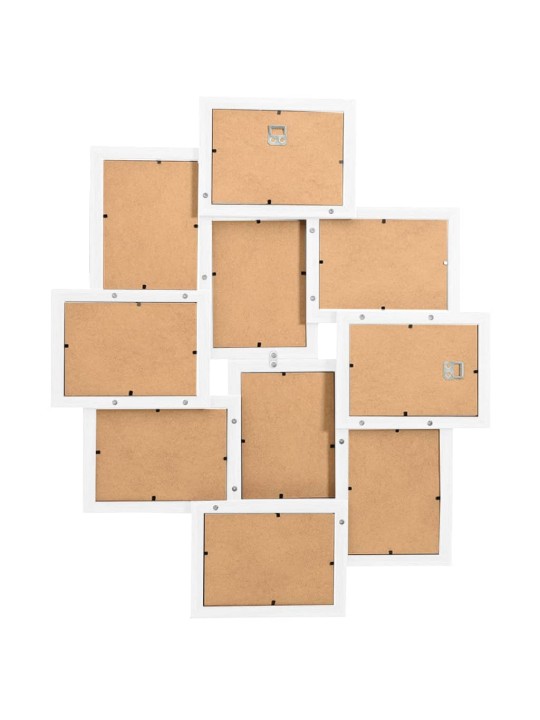 Kolážový fotorámeček na 10 obrázků (10 x 15 cm) bílý MDF