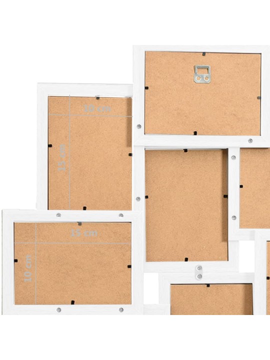 Kolážový fotorámeček na 10 obrázků (10 x 15 cm) bílý MDF