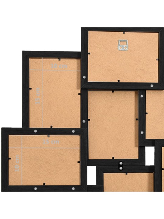Kolážový fotorámeček na 10 obrázků (10 x 15 cm) černý MDF