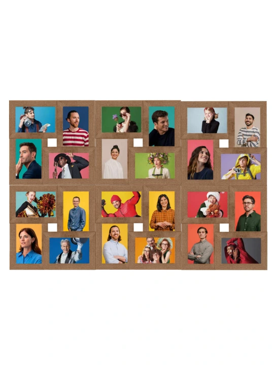 Kolážový fotorámeček na 24 obrázků (10x15 cm) světle hnědý MDF