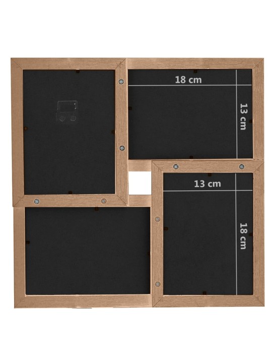 Kolážový fotorámeček na 24x(13x18 cm) obrázek světle hnědý MDF