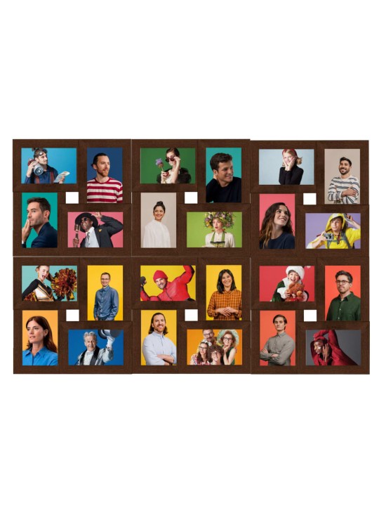 Kolážový fotorámeček na 24 obrázků (13 x 18 cm) tmavě hnědý MDF