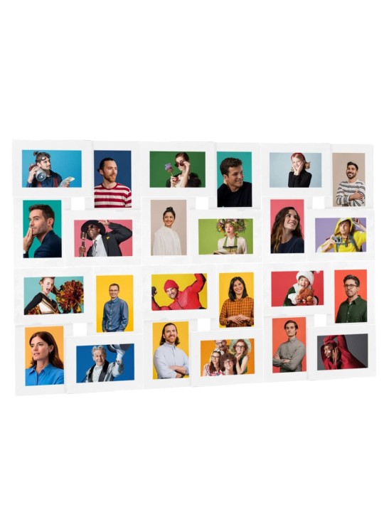 Kolážový fotorámeček na 24 obrázků (10 x 15 cm) bílý MDF