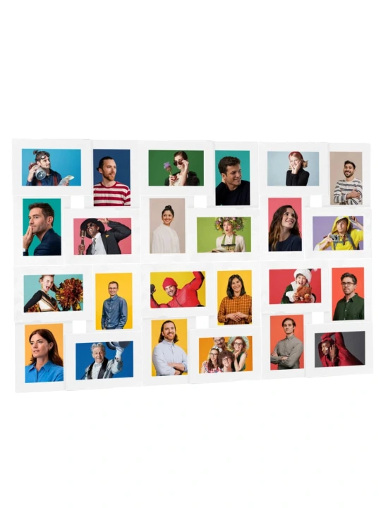 Kolážový fotorámeček na 24 obrázků (13 x 18 cm) bílý MDF