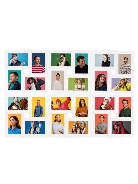 Kolážový fotorámeček na 24 obrázků (13 x 18 cm) bílý MDF