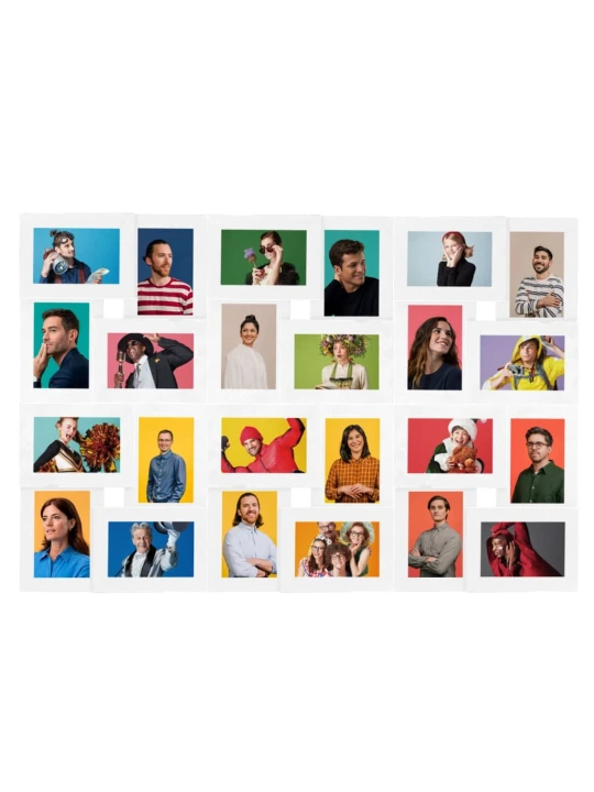 Kolážový fotorámeček na 24 obrázků (13 x 18 cm) bílý MDF