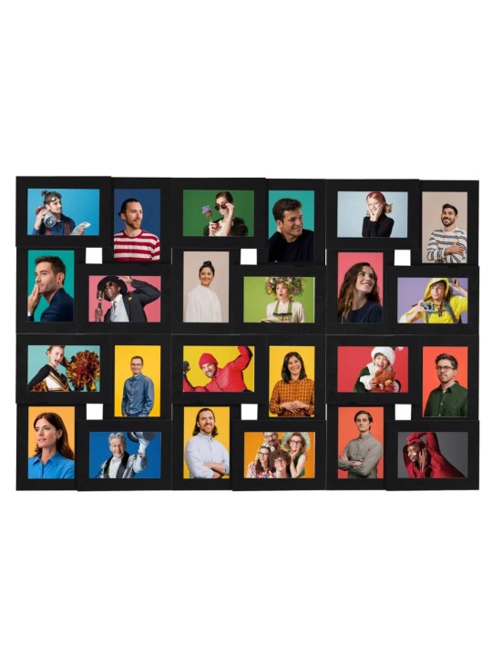 Kolážový fotorámeček na 24 obrázků (13 x 18 cm) černý MDF