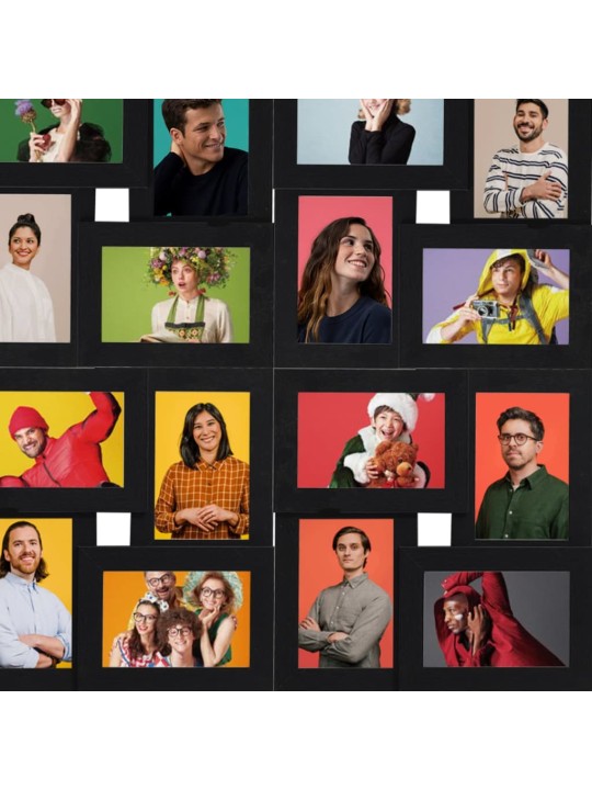 Kolážový fotorámeček na 24 obrázků (13 x 18 cm) černý MDF