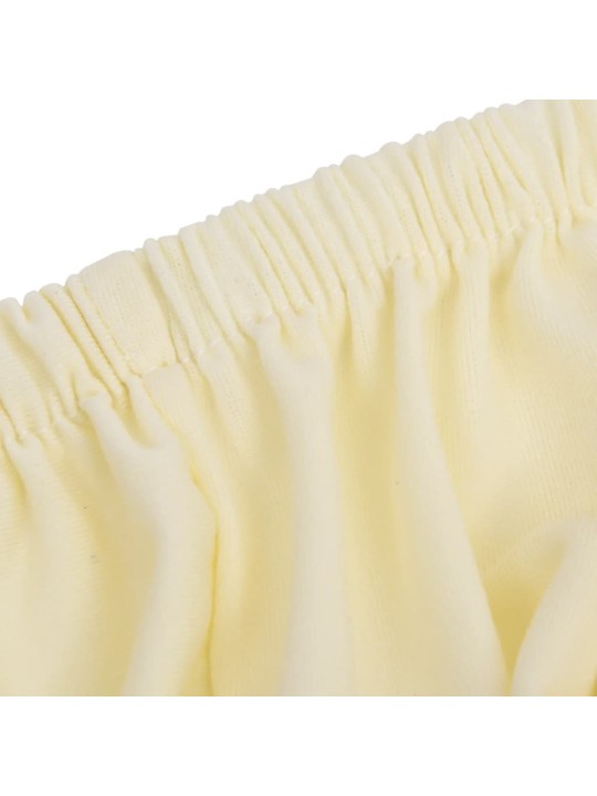 Strečový potah na dvoumístnou pohovku krémový polyester žerzej