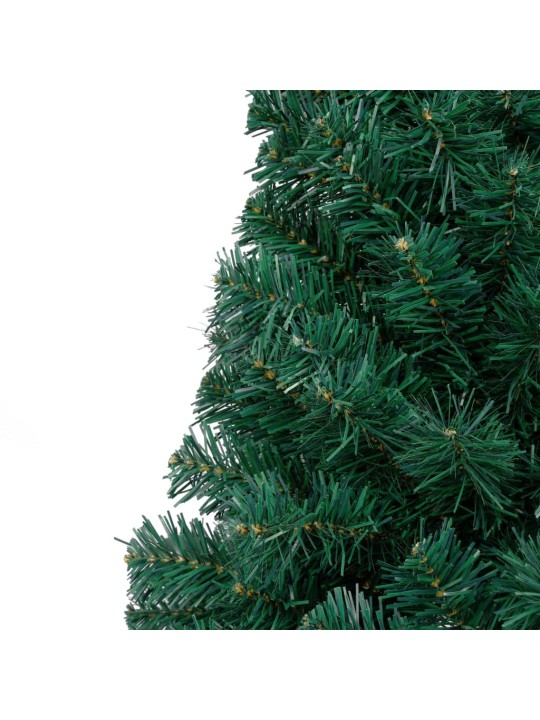 Umělý vánoční půl stromek s LED a sadou koulí zelený 120 cm