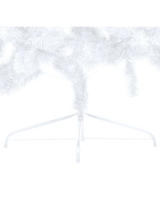 Umělý vánoční půl stromek s LED a sadou koulí bílý 150 cm
