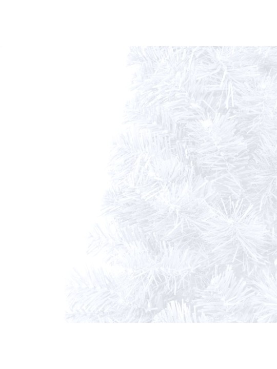 Umělý vánoční půl stromek s LED a sadou koulí bílý 150 cm