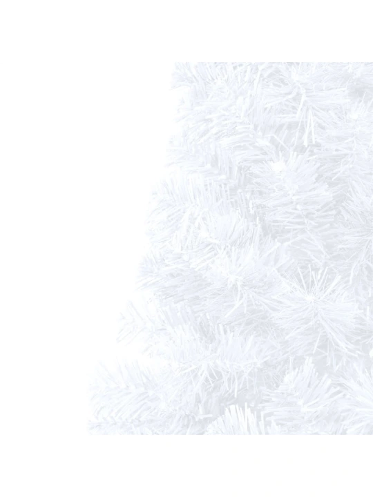 Umělý vánoční půl stromek s LED a sadou koulí bílý 150 cm
