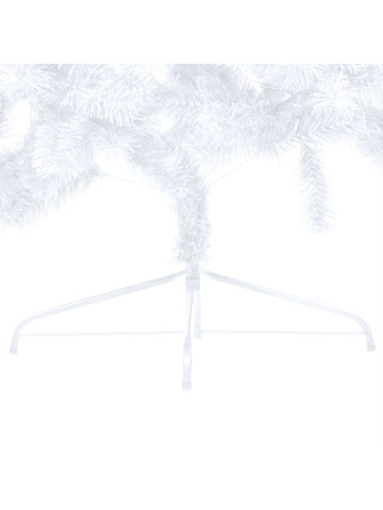 Umělý vánoční půl stromek s LED a sadou koulí bílý 210 cm