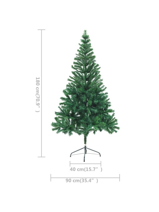 Umělý vánoční stromek s LED a sadou koulí 180 cm 564 větviček