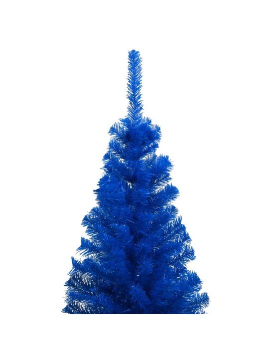 Umělý vánoční stromek s LED a sadou koulí modrý 120 cm PVC