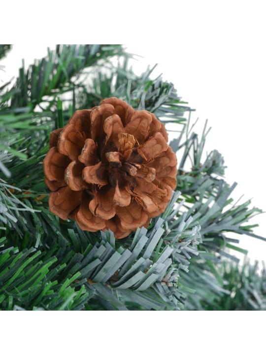 Umělý vánoční stromek LED osvětlení sada koulí a šišky 180 cm