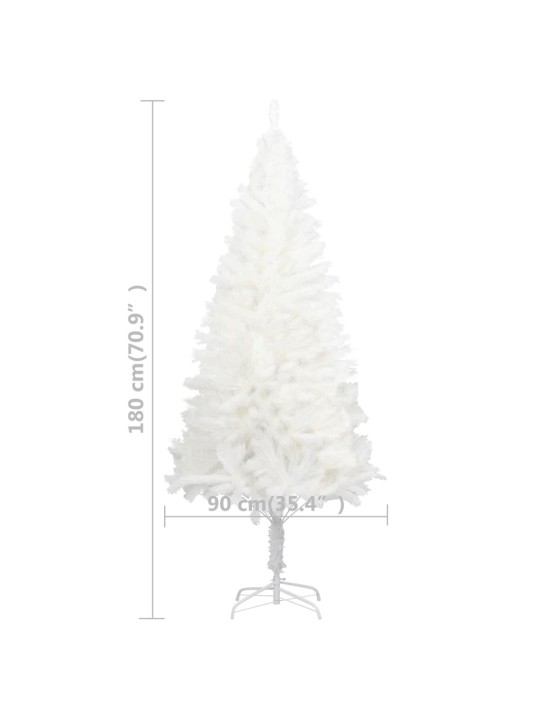 Umělý vánoční stromek s LED a sadou koulí bílý 180 cm