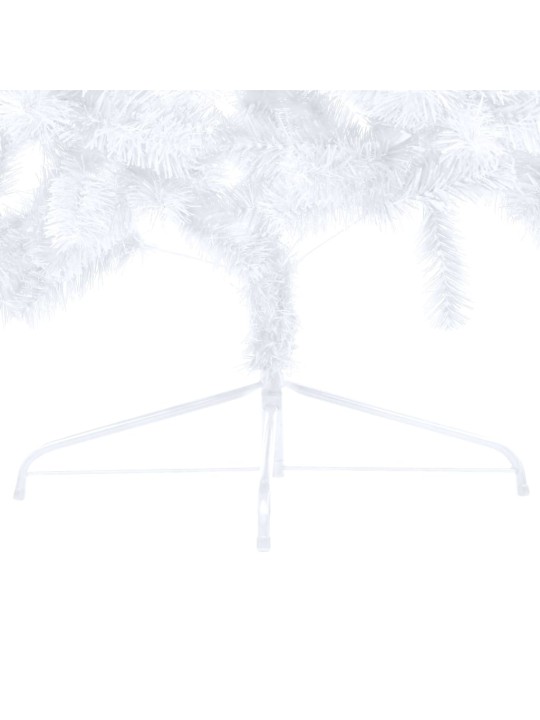 Umělý vánoční půl stromek s LED a sadou koulí bílý 180 cm