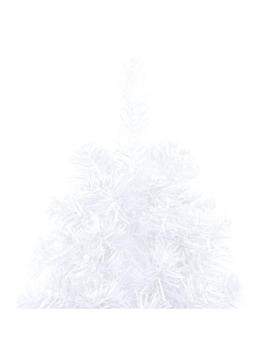 Umělý vánoční půl stromek s LED a sadou koulí bílý 180 cm