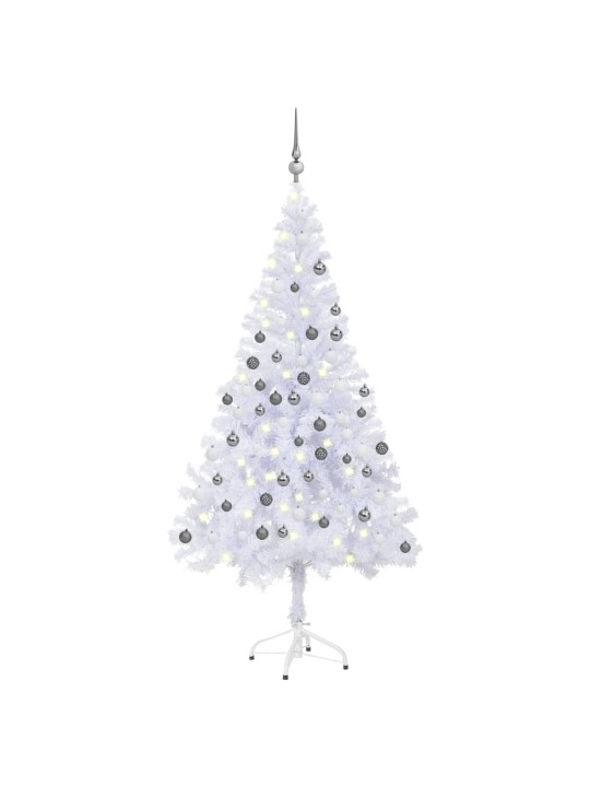 Umělý vánoční stromek s LED a sadou koulí 150 cm 380 větviček