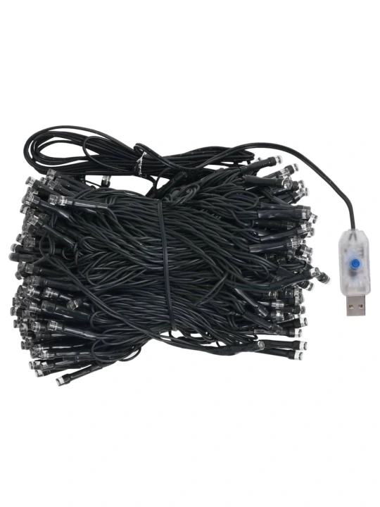 Umělý vánoční stromek s LED a sadou koulí 150 cm 380 větviček