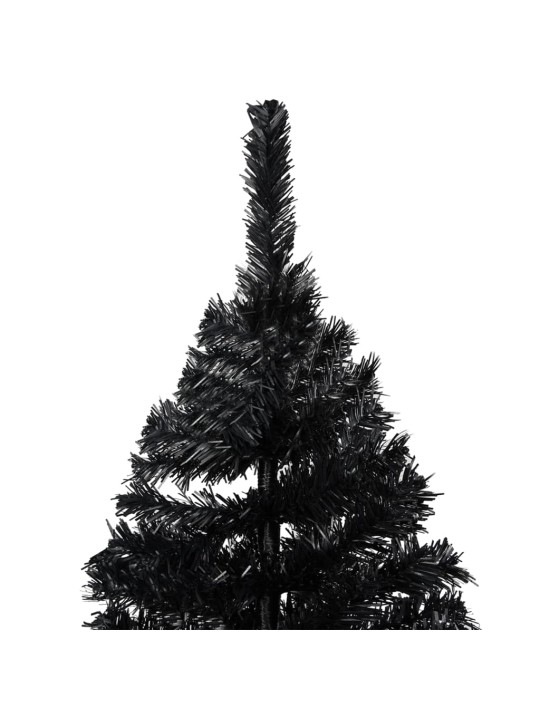 Umělý vánoční stromek s LED a sadou koulí černý 240 cm PVC