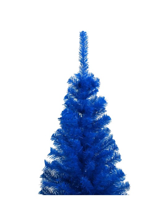 Umělý vánoční stromek s LED a sadou koulí modrý 120 cm PVC