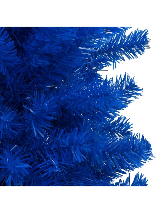 Umělý vánoční stromek s LED a sadou koulí modrý 120 cm PVC