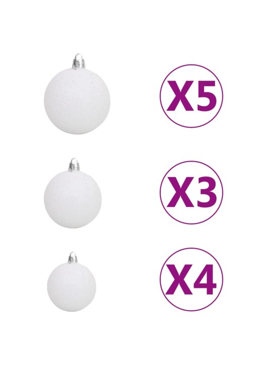 Umělý vánoční stromek s LED a sadou koulí modrý 120 cm PVC