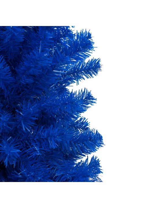 Umělý vánoční stromek s LED a sadou koulí modrý 180 cm PVC
