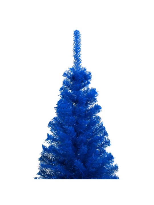 Umělý vánoční stromek s LED a sadou koulí modrý 180 cm PVC