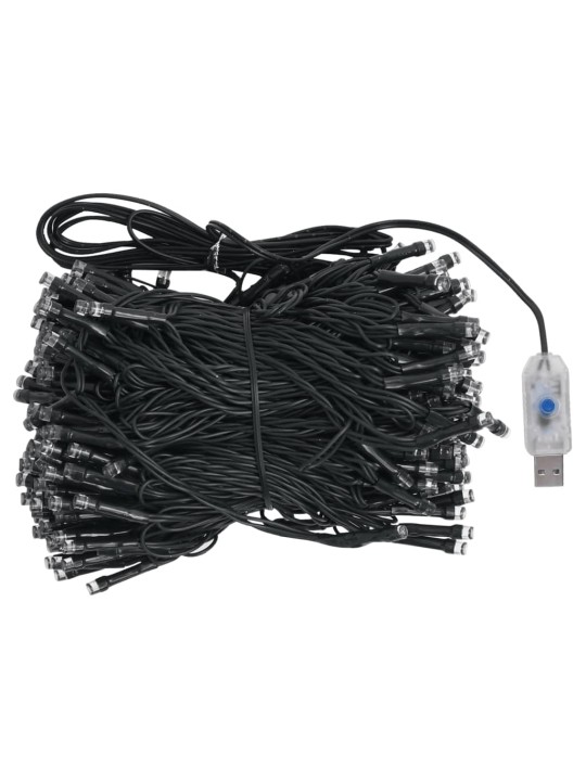 Umělý vánoční stromek s LED a sadou koulí modrý 210 cm PVC