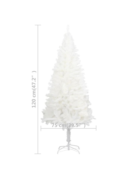 Umělý vánoční stromek s LED a sadou koulí bílý 120 cm