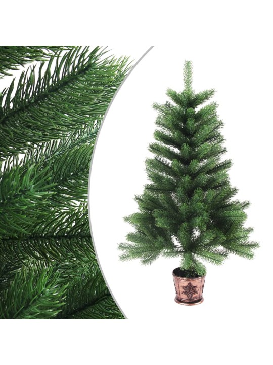 Umělý vánoční stromek s LED a sadou koulí 65 cm zelený