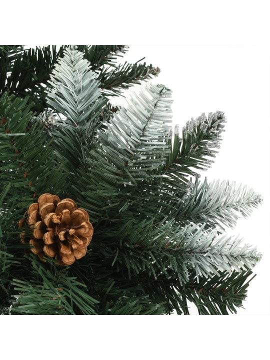 Umělý vánoční stromek s LED osvětlením a šiškami 210 cm