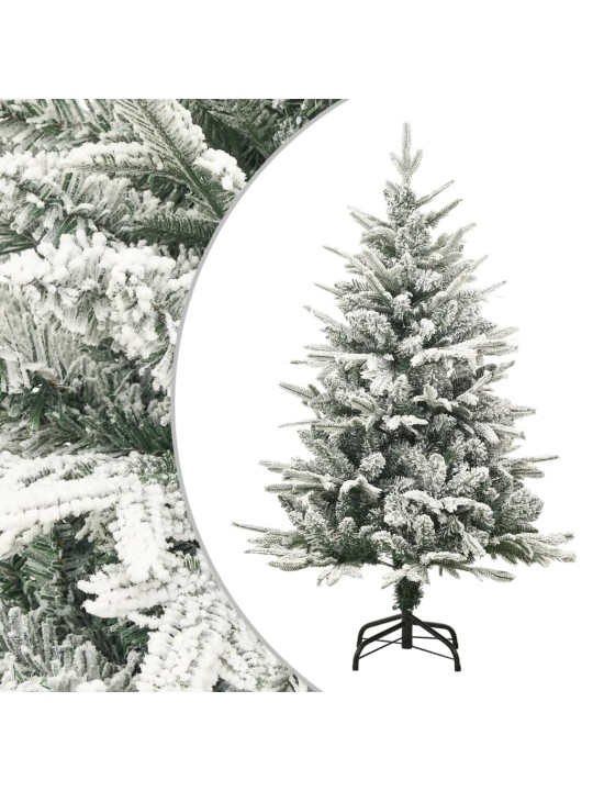 Umělý vánoční stromek LED a sada koulí zasněžený 120cm PVC a PE