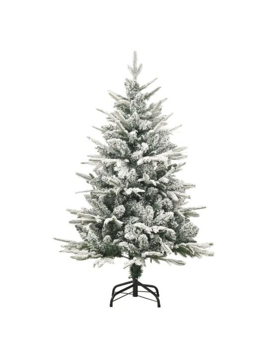 Umělý vánoční stromek LED a sada koulí zasněžený 120cm PVC a PE