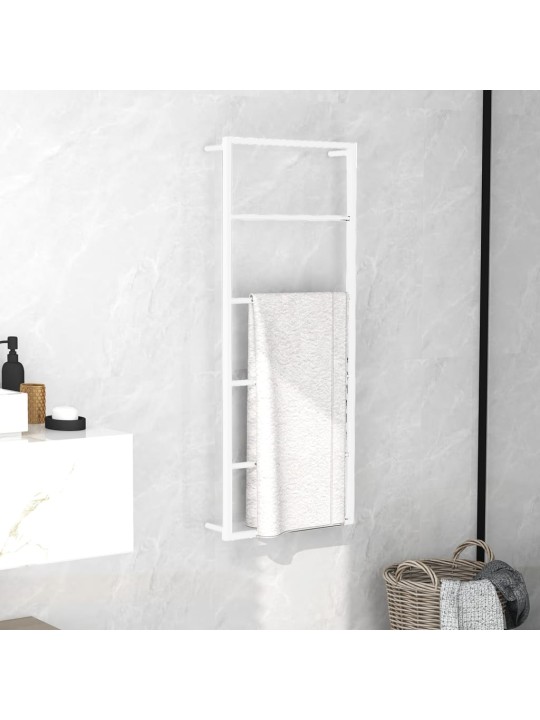 Věšák na ručníky bílý 45 x 10 x 115 cm ocel