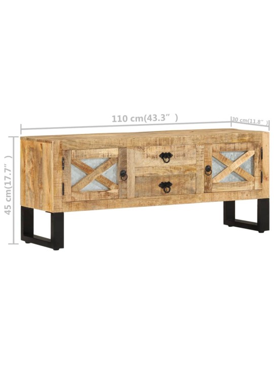 TV stolek 110 x 30 x 45 cm hrubé mangovníkové dřevo