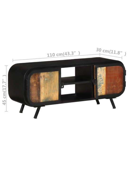 TV stolek 110 x 30 x 45 cm masivní recyklované dřevo