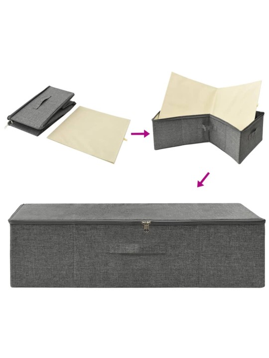 Úložný box textil 70 x 40 x 18 cm antracitový