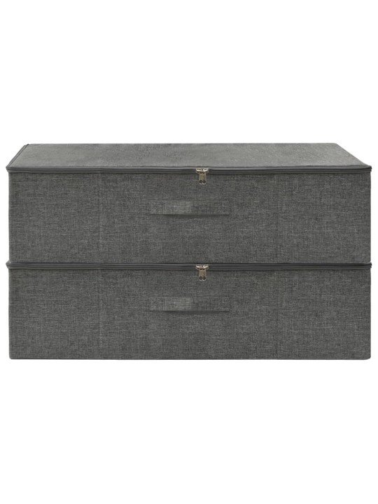 Úložné boxy 2 ks textil 70 x 40 x 18 cm antracitové