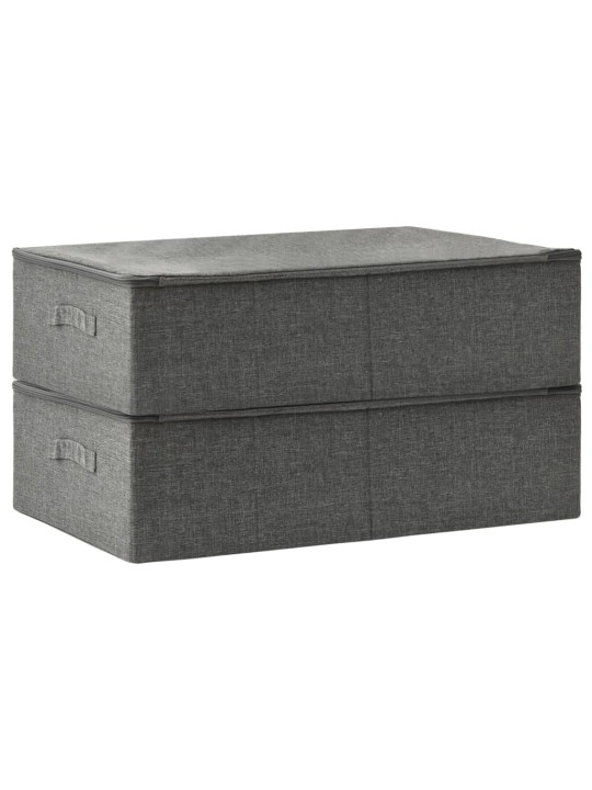 Úložné boxy 2 ks textil 70 x 40 x 18 cm antracitové