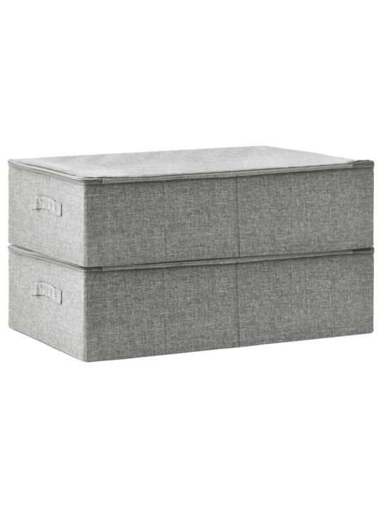 Úložné boxy 2 ks textil 70 x 40 x 18 cm šedé