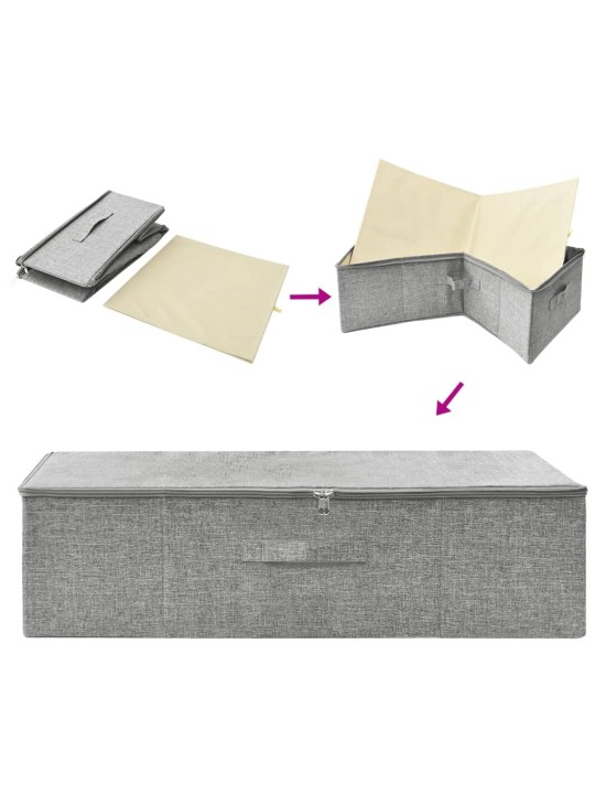 Úložné boxy 2 ks textil 70 x 40 x 18 cm šedé