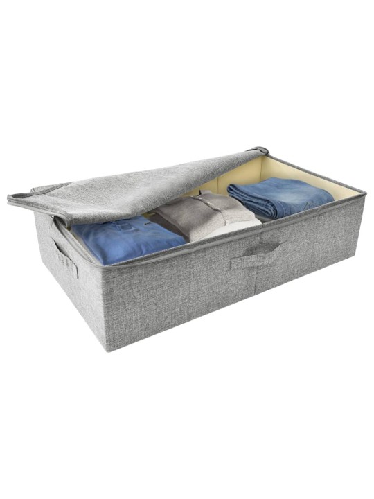 Úložné boxy 2 ks textil 70 x 40 x 18 cm šedé
