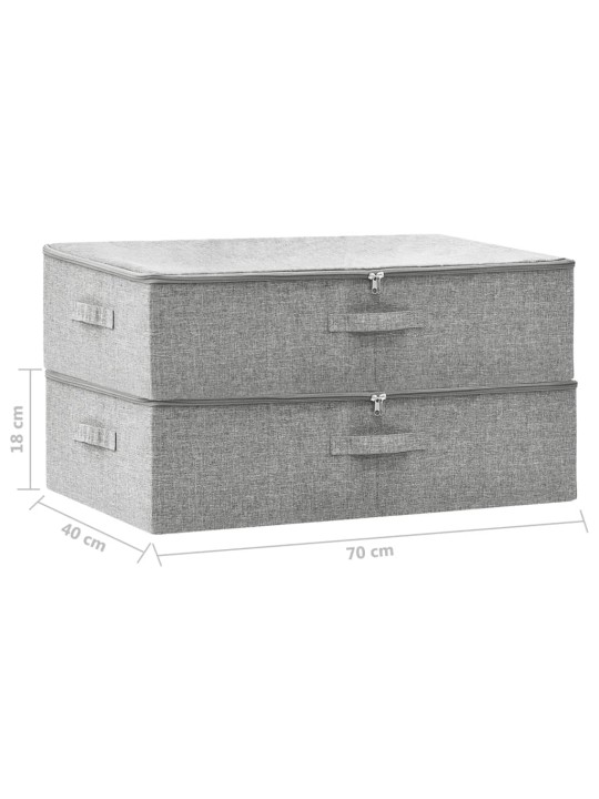Úložné boxy 2 ks textil 70 x 40 x 18 cm šedé