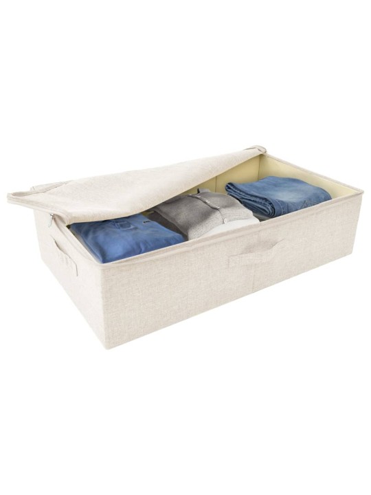 Úložný box textil 70 x 40 x 18 cm krémový
