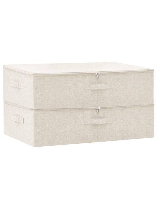 Úložné boxy 2 ks textil 70 x 40 x 18 cm krémové